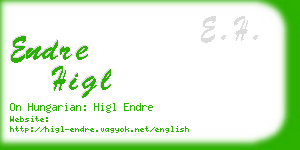 endre higl business card